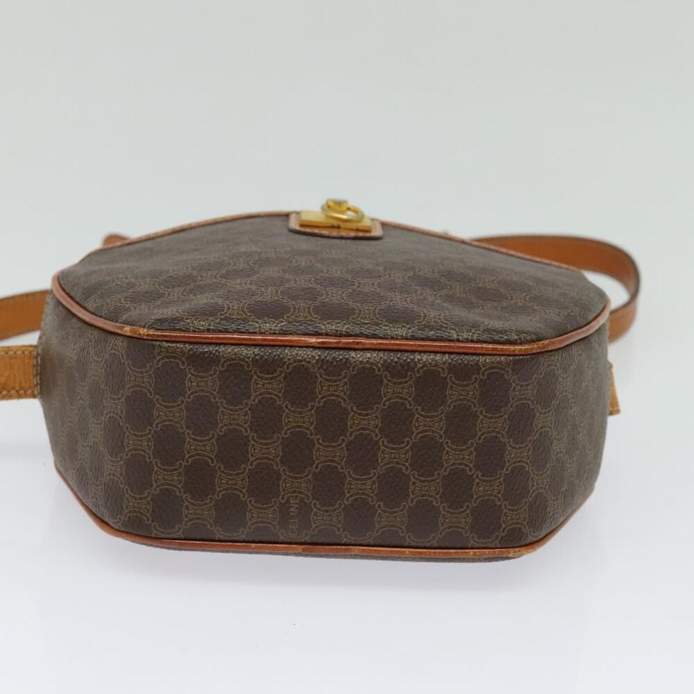 CELINE Macadam Canvas Shoulder Bag Pvc Leather Brown Gold - Picture 9 of 12